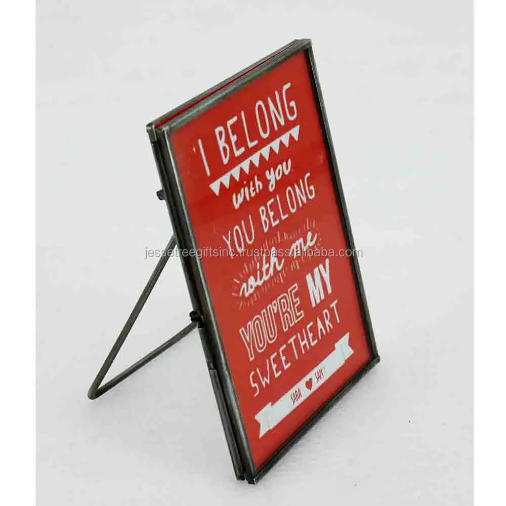 Modern Style Metal & Glass Tabletop Photo Frame With Black Powder Coating Finishing Best Quality For Home Decoration