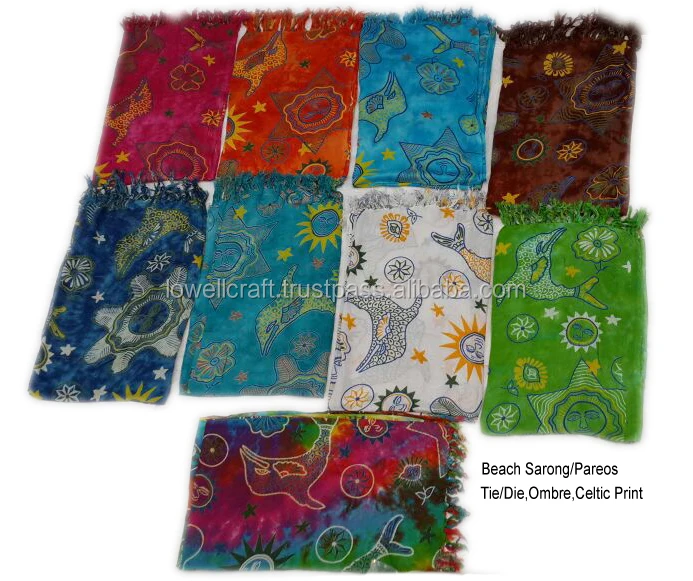 Beach Sarong Cover Up Wrap Bikini Swimwear Dress Women tie dye Pareo