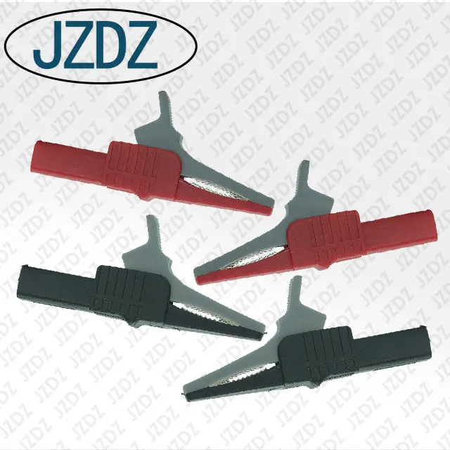 
JZDZ J.60039*2 4mm new color matching safety banana plug gun type coppered nickel insert insulation large safety alligator clip 