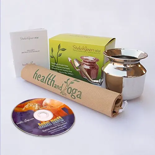 Pure Stainless Steel Neti Pot for Sinus Congestion (Ayurvedic JalNeti)