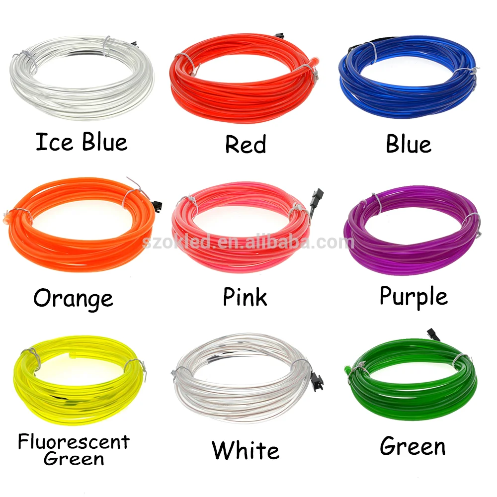 5MM EL wire flexible Neon Light Dance Party Decor Car Lights EL Neon lamp Flexible EL Wire