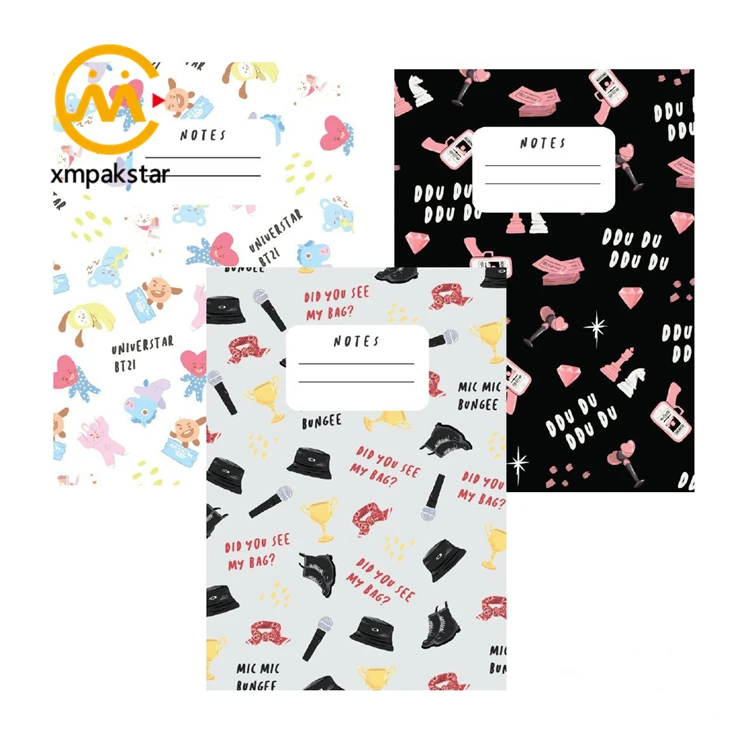 Promotional staple binding soft cover saddle stitched blank composition custom school exercise book notebook