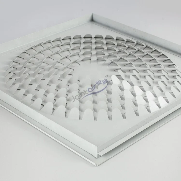 Air Fresh Ventilation System Steel Square Swril Register Radial Flow Diffusers in White Color
