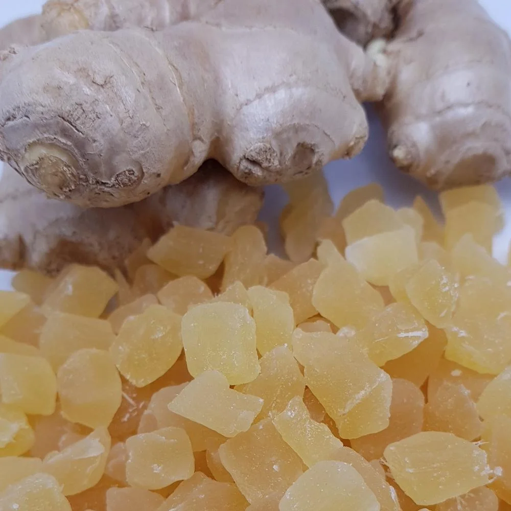 
low sugar Dried dehydrated ginger dices 8-10mm from thailand 