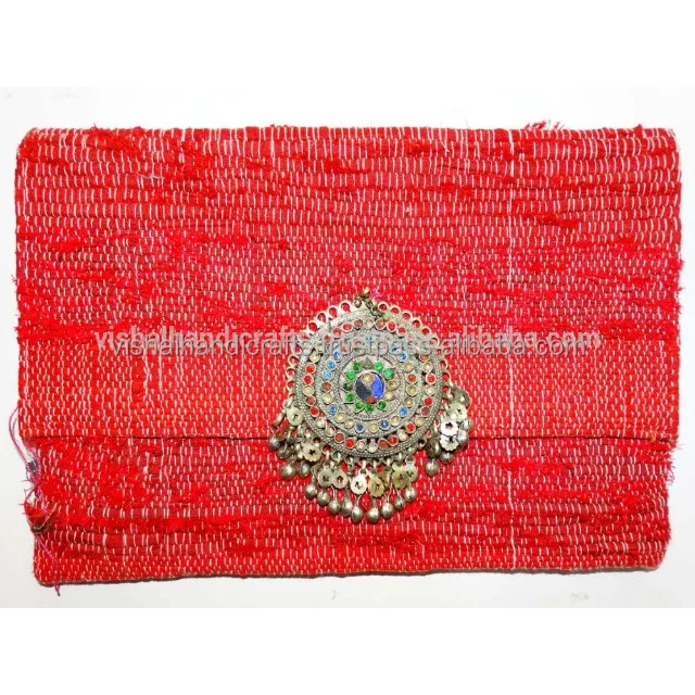 Beautiful Indian New Designer Evening Clutch Bag Handmade Indian Rug Durrie Bag Handbag Wholesale