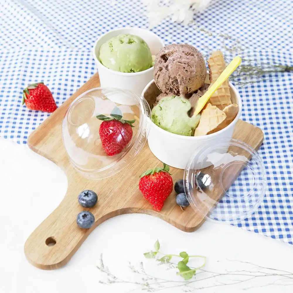 20 унций 127 мм пластиковые купольные крышки для йогурта с отверстием