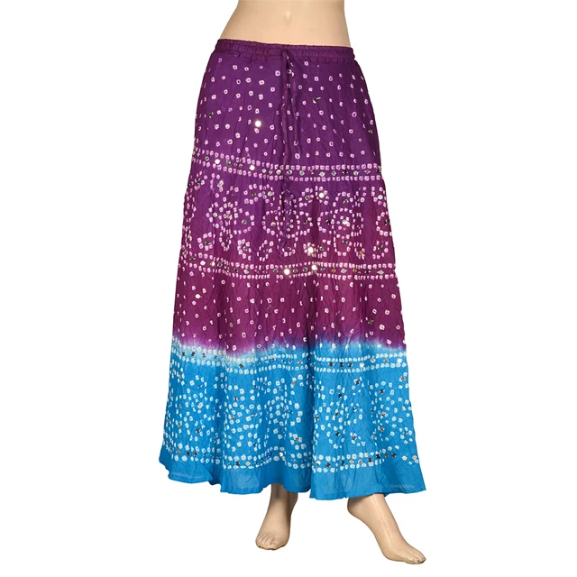 wholesale jaipuri bandhej skirt Bandhani long Skirt with sequins work