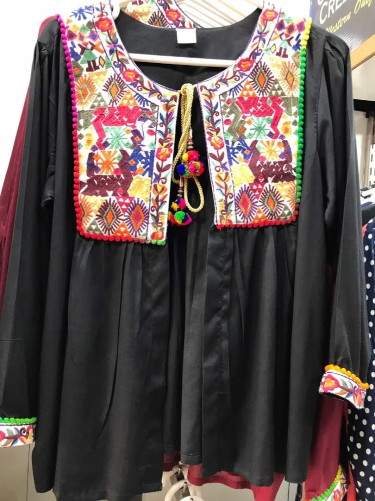 Высококачественное женское платье-кафтан стиль банджара традиционная вышивка хлопчатобумажная вискозная ткань ОДМ одежда для взрослых