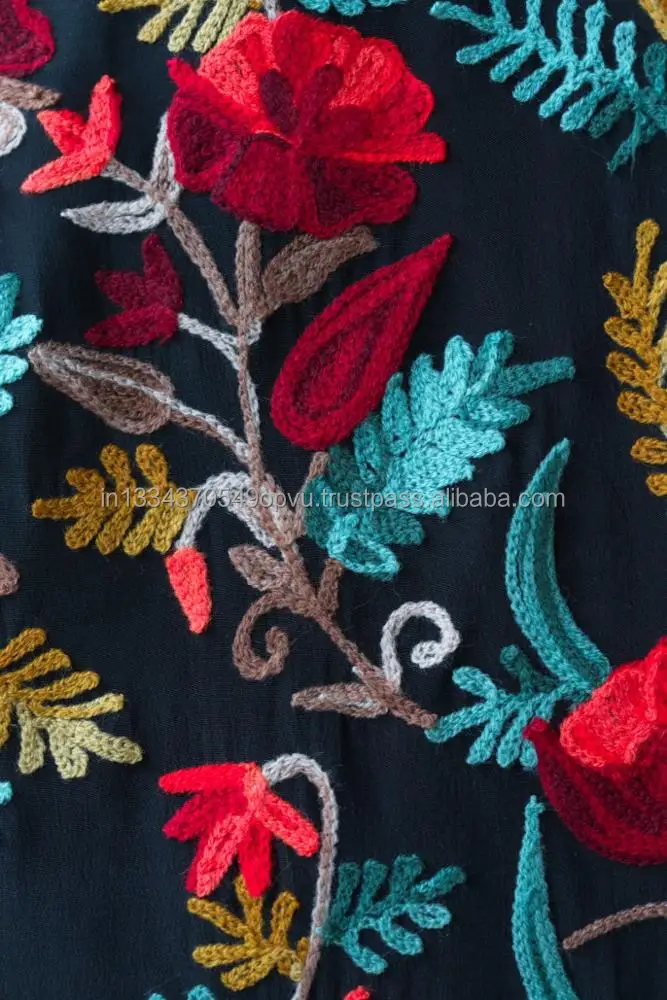 Unique Mexico Style Exclusive Inspired Kashmiri Embroider Women Dress Loose Vintage Classic Cocktail Evening Dinner Short Dress