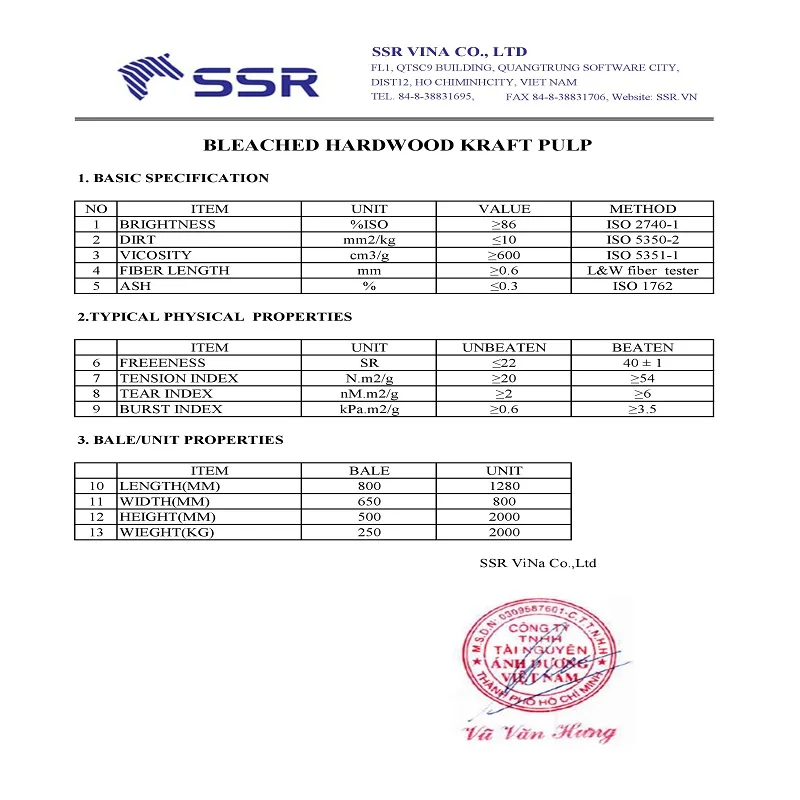 Акация отбеленная древесная масса из Вьетнама