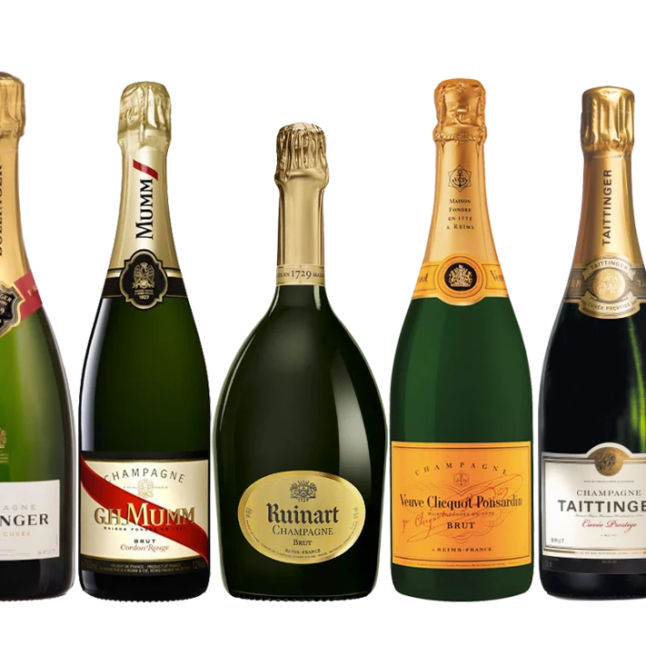Lot 5 Champagnes Brut 75cL - Brut, Red Cordon, Ruinart Brut