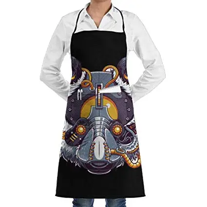 Top quality work aprons for women Jeans apron with cross back leather straps