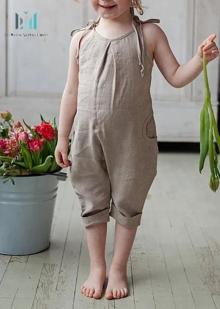 Organic baby Linen jumpsuits, Harem Girls jumpsuit, birthday outfit Baby Romper clothes lots