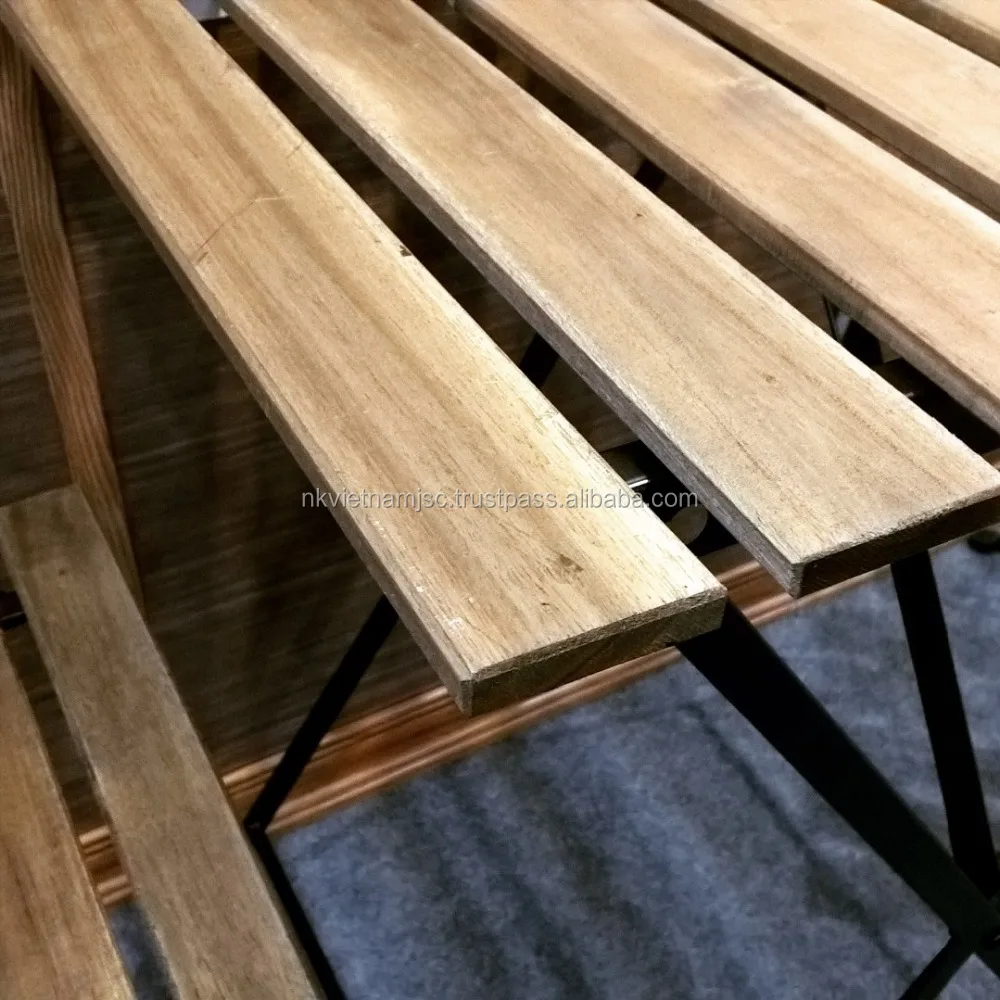 Outdoor bistro set coffee set tarno acacia steel frame made in vietnam cheap price balcony patio