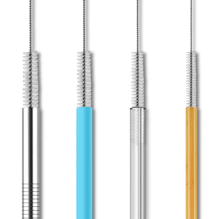 wholesale cheap nylon bristles cleaning brush for multiple size straws