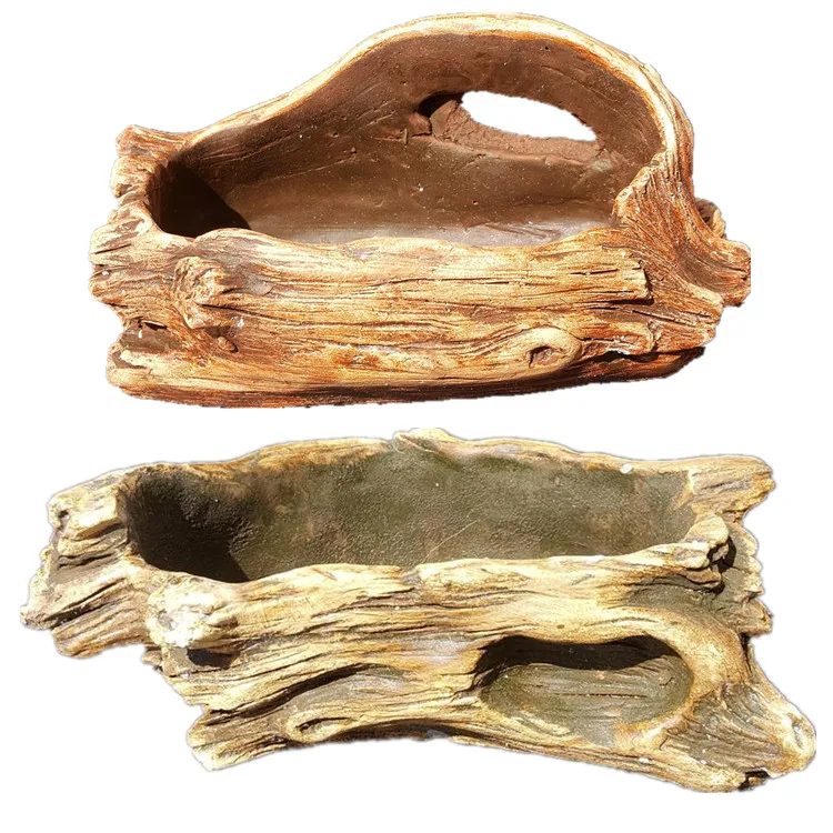 Деревянные цветочные горшки из искусственной смолы, бонсай, суккулентные растения, Садовые принадлежности, домашний декор