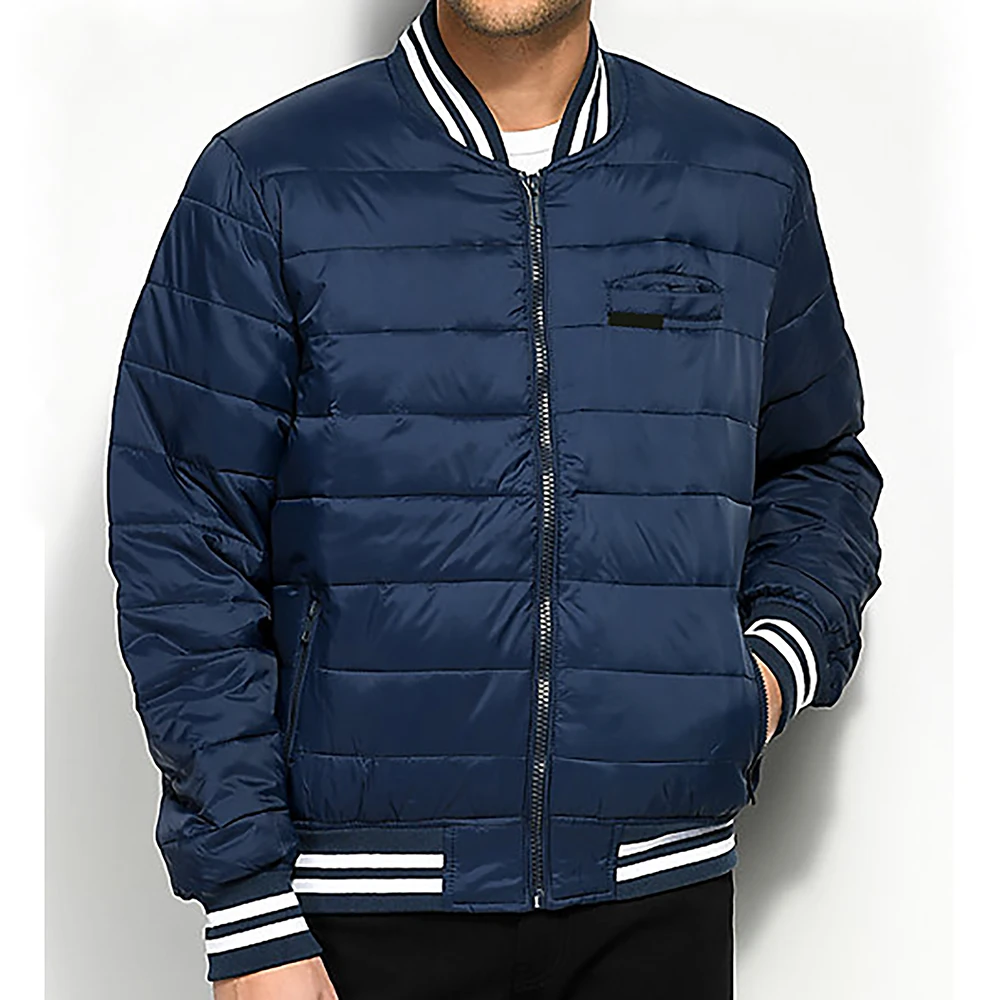 
Тёмно-синяя куртка-бомбер 