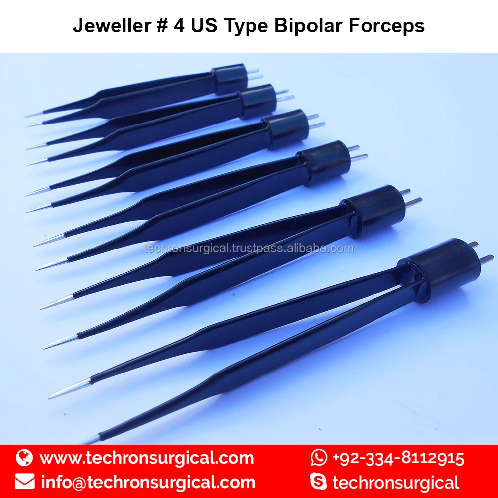 Jeweler #4 11.5cm Non-Stick Ophthalmic Electrocautery Bipolar Forceps