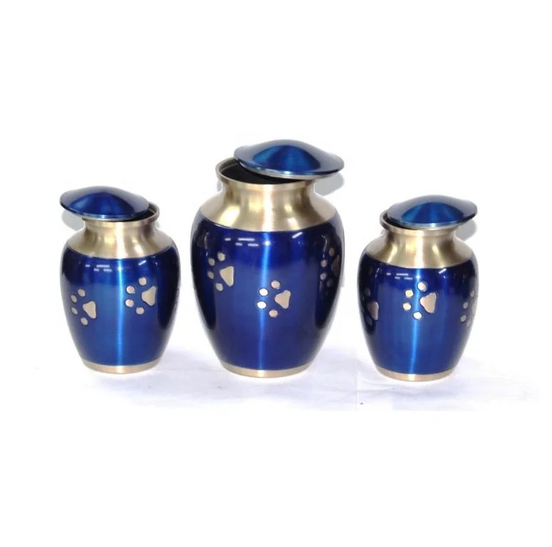 Wholesale Designer Blue Paw Print Pet Cremation Urns for Pet ashes