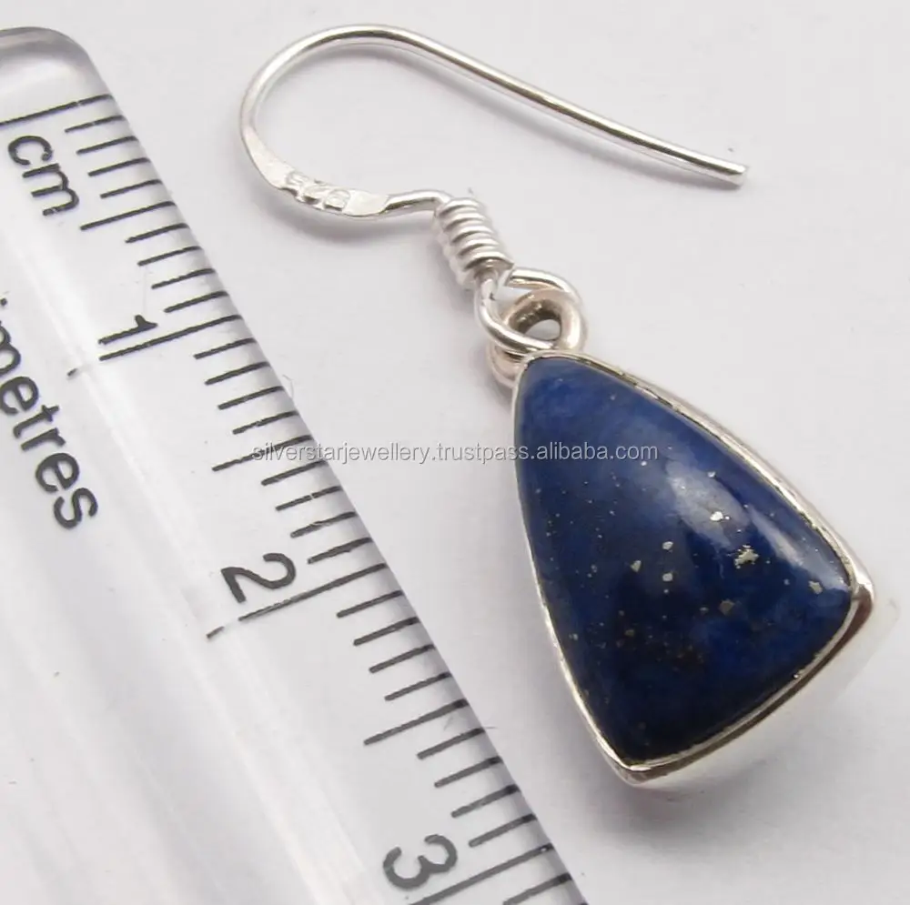 Серебряные серьги-925 из серебра стерлингового с треугольным синим Лазуритом подарок для мамы модные свадебные украшения