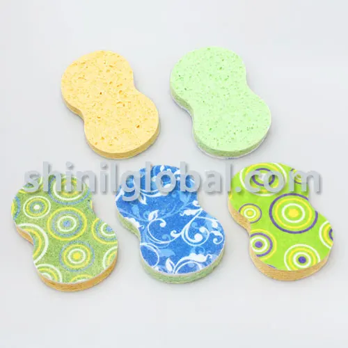 Korean Top selling kitchen dish cleaning sponge scrubber OEM Customized Wet Cellulose Eco Sponge