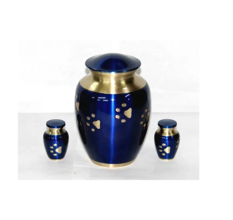 Wholesale Designer Blue Paw Print Pet Cremation Urns for Pet ashes