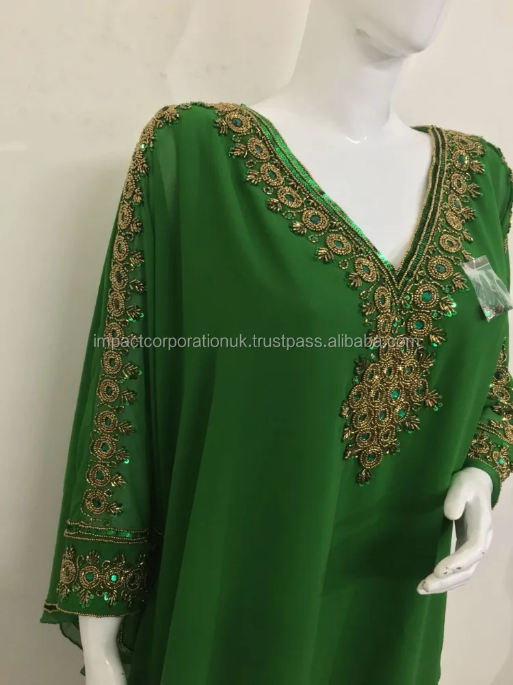 Beaded Sequins Kaftan Caftan Top Woman Blouse Woman Most Demanded Embroidered Summer Long Sleeve Adults Georgette women kaftan