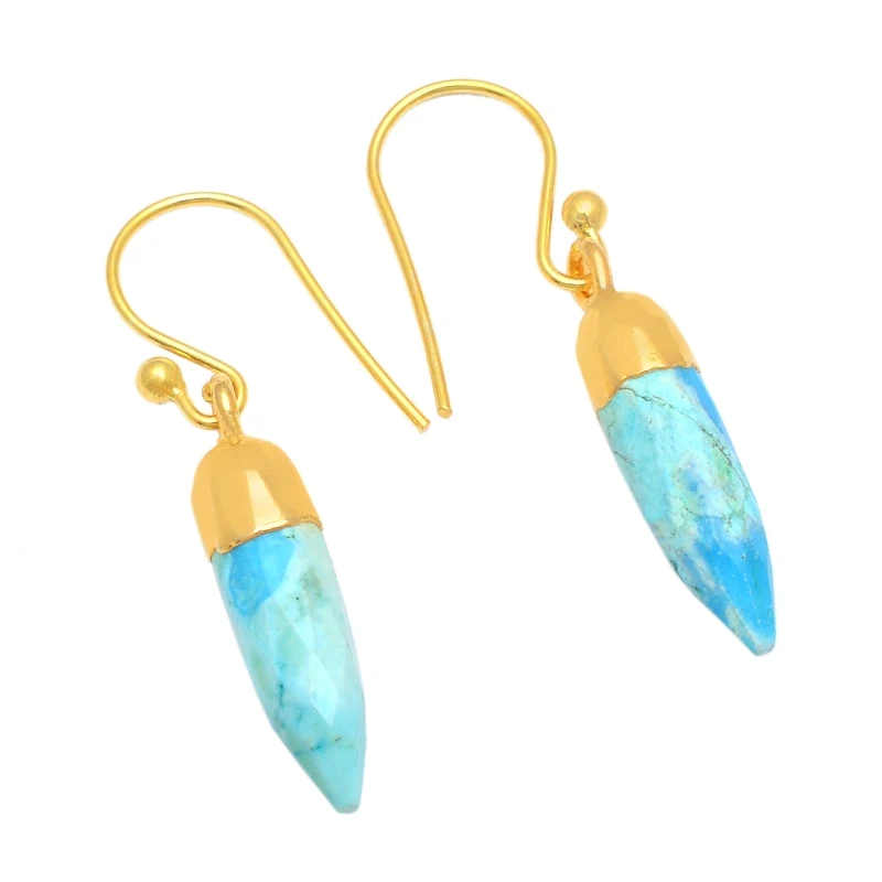 Dyed Ruby Pear Bezel Set 3 Stone Earring