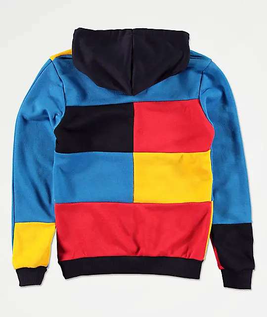 Manufacturer custom men color block oem hoodie two tone sweatshirt cut and sew New Arrival Color Block French Terry hoodies