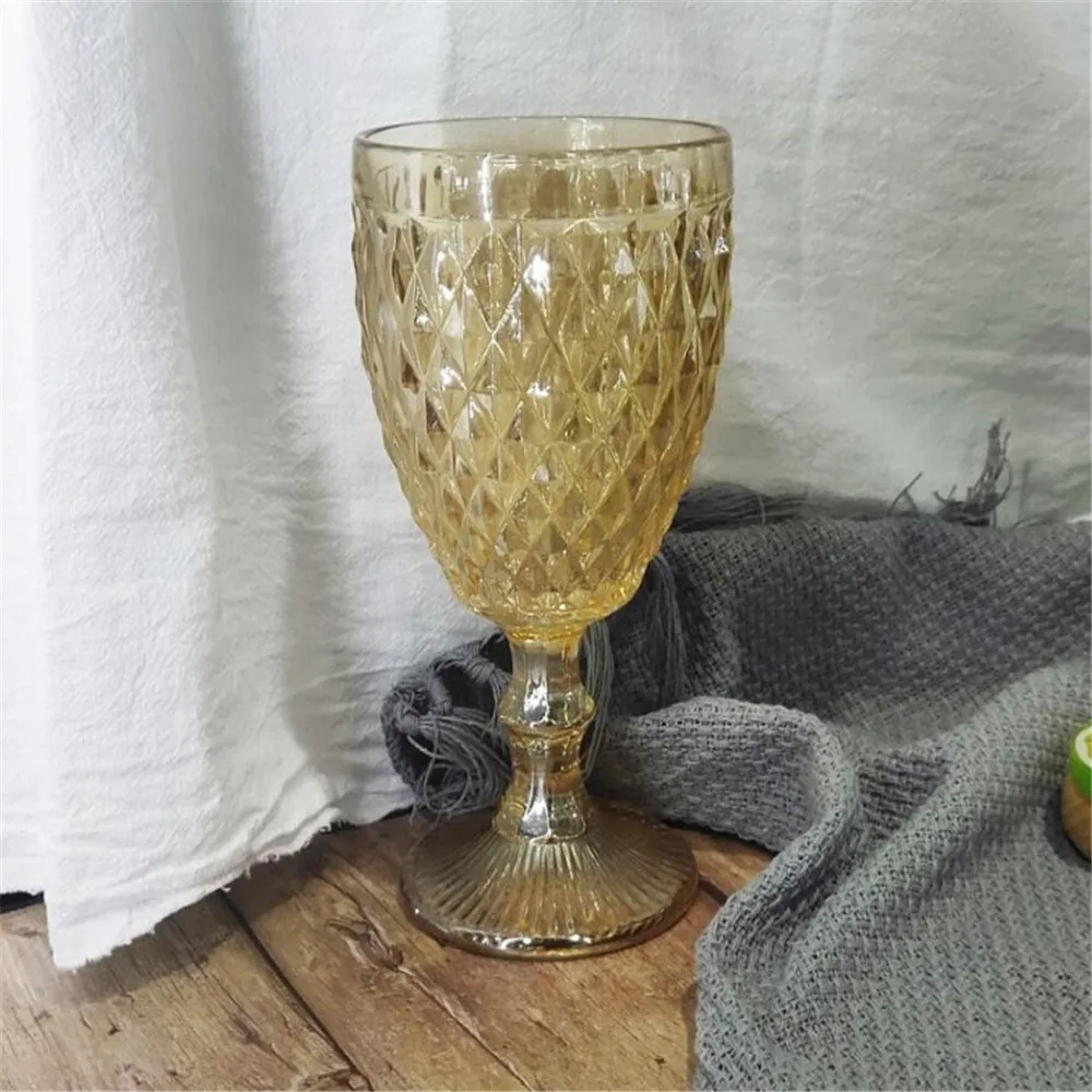Wholesale colored crystal glass stemware for wedding and bar event