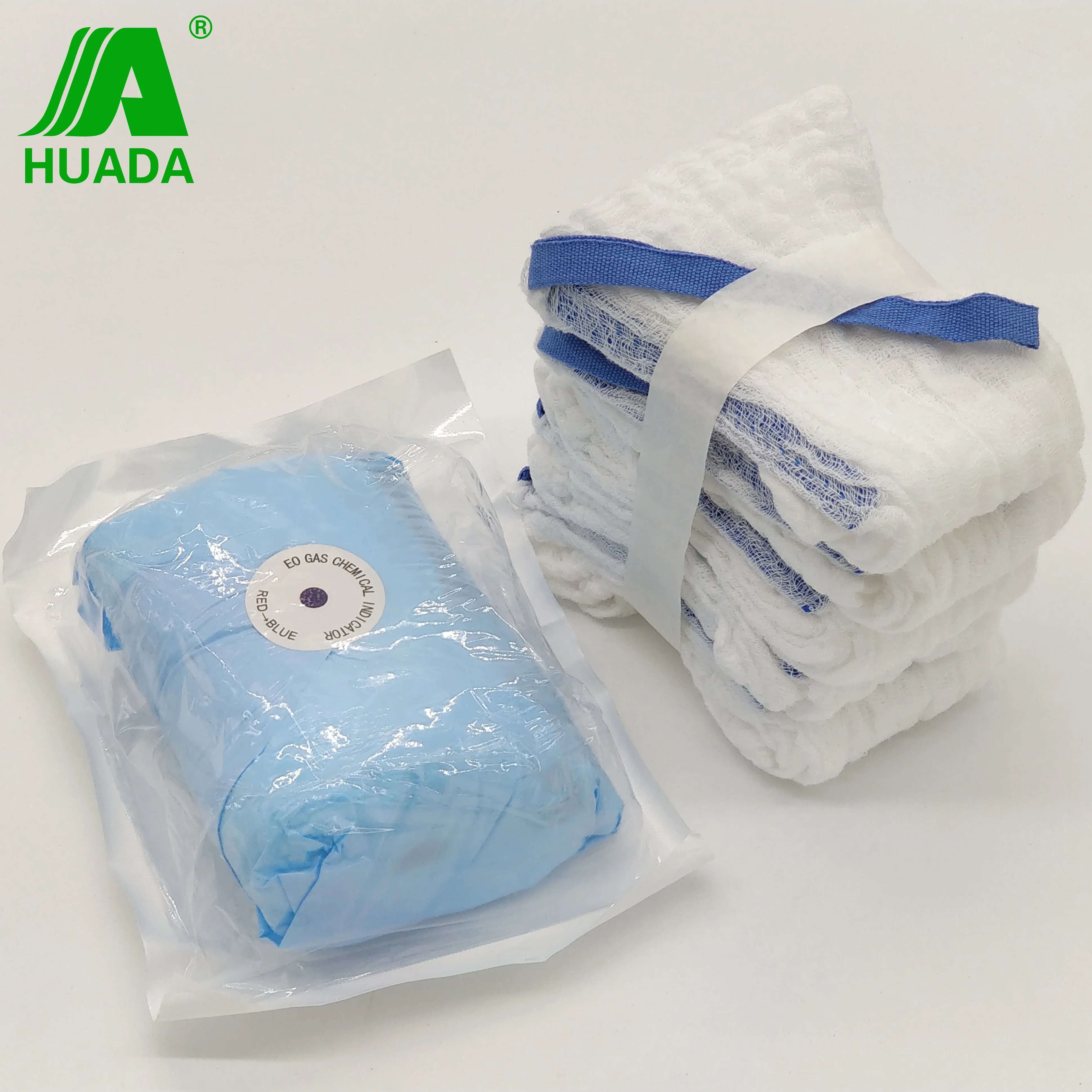 Sterile X-ray detectable abdominal gauze lap sponge with blue loop