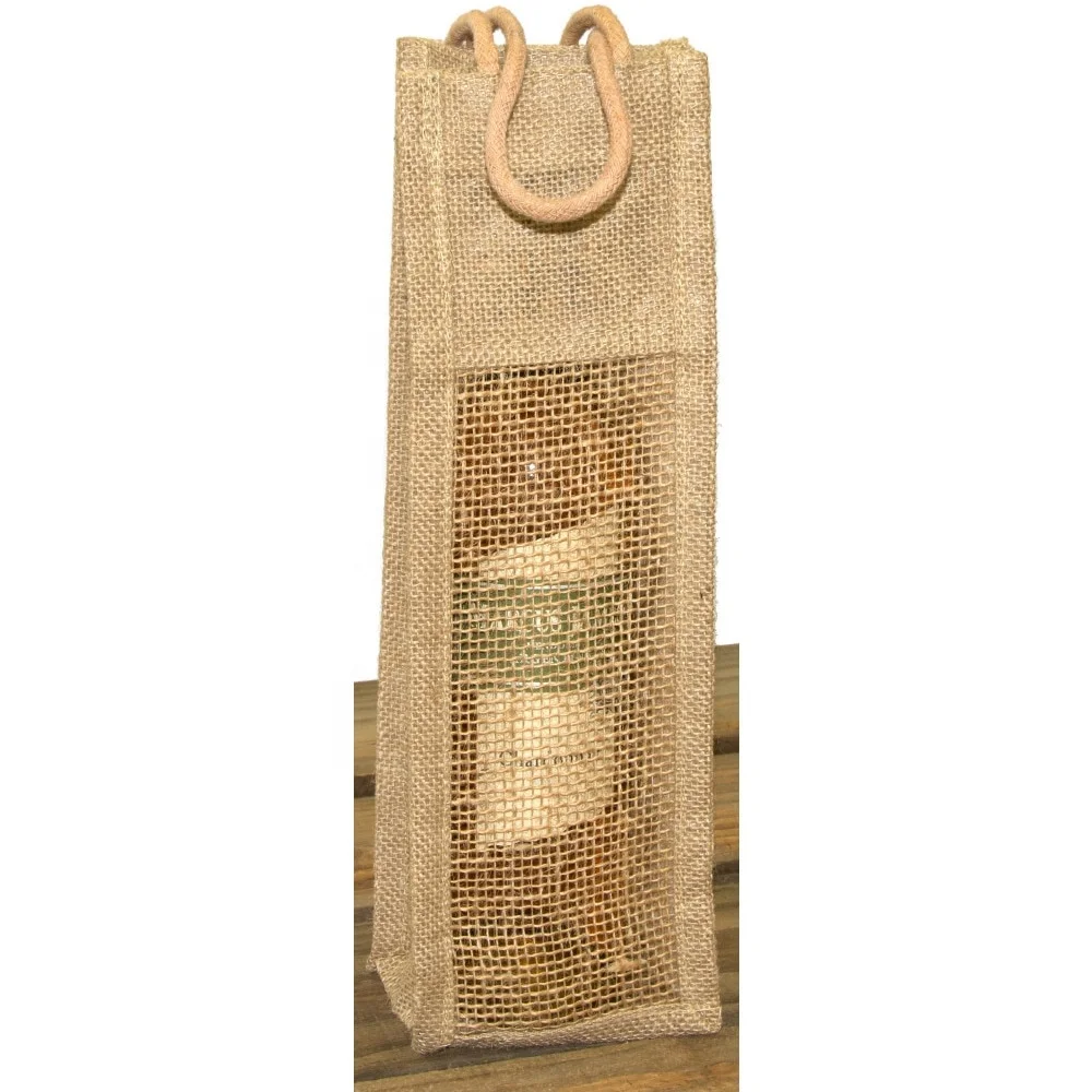Jute Wine bag with Rope Handle