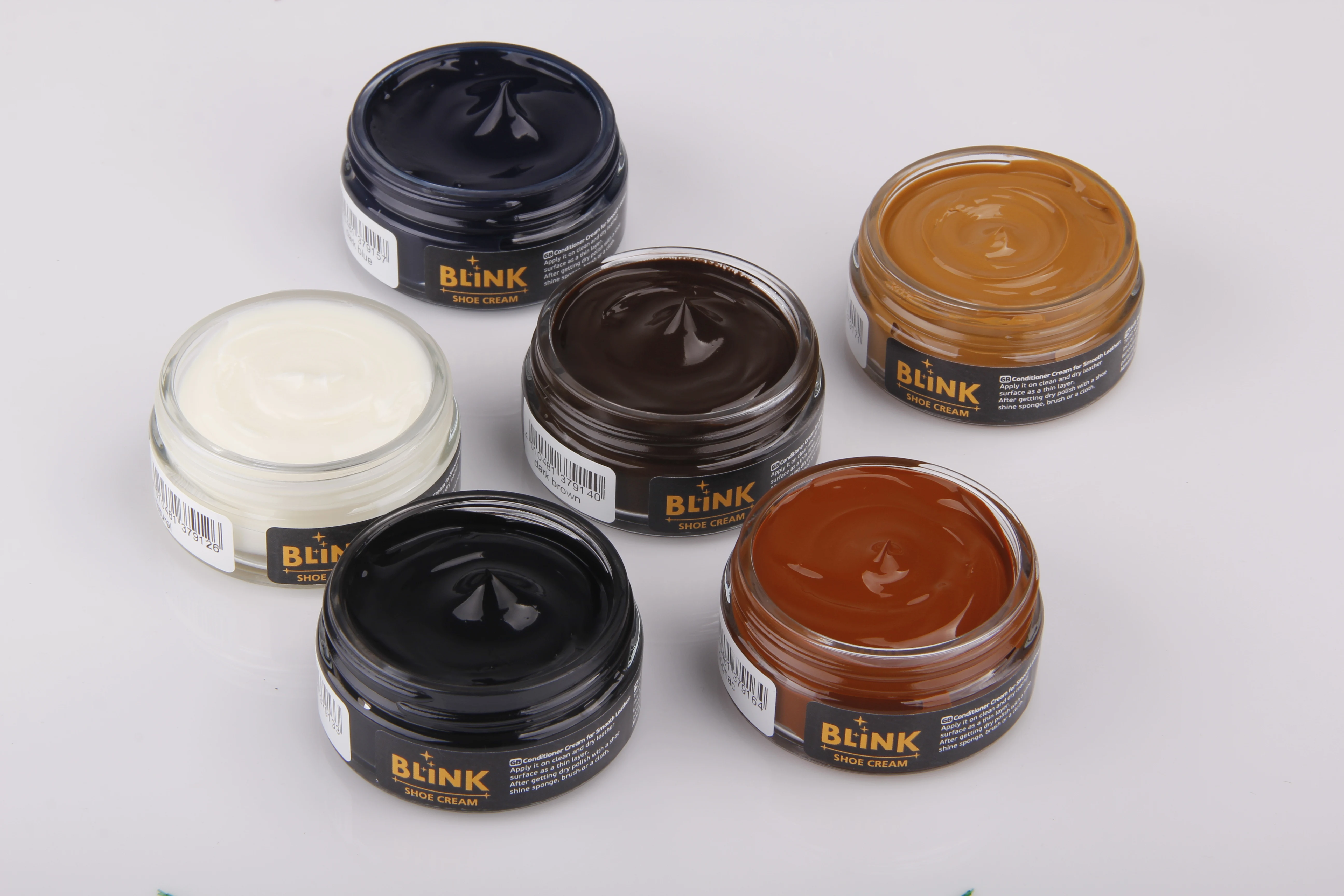 High Quality Shoe Care Cream with Applicator Leather Cream Sponge Liquid Shoe Polish Shoe Cleaning Tools Glass Bottle