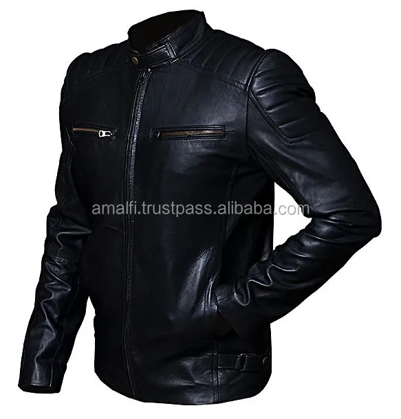 
Mens Black 100% Genuine Leather Jacket, pakistan leather jacket price 