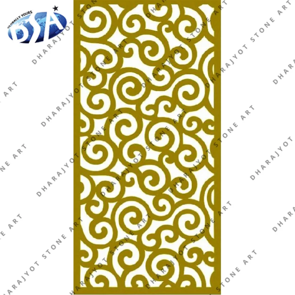 Beautiful Yellow Marble Outdoor Wall Jali screen Decor for home