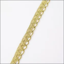 Gold Bobbin Lace Zigzag Crochet Lace For Club Dresses