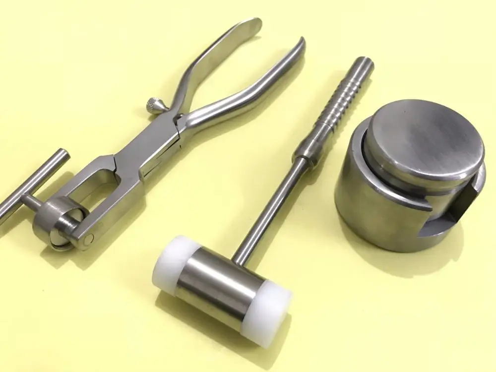 DENTAL BONE CRUSHER, BONE MILL, MEAD MALLET BONE CRUSHER PLIER SET OF 4 PCS