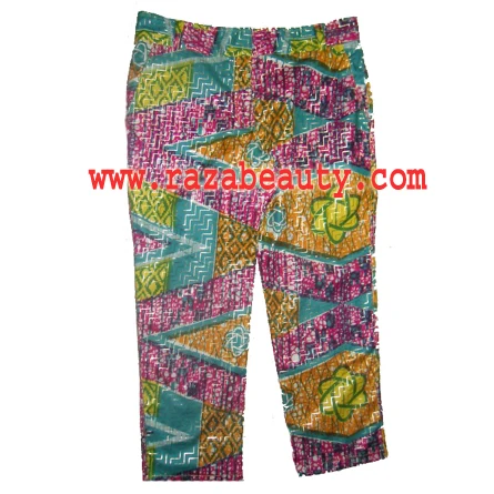 African Wax Fabric Cotton Ladies Pant, Simplecity 1696