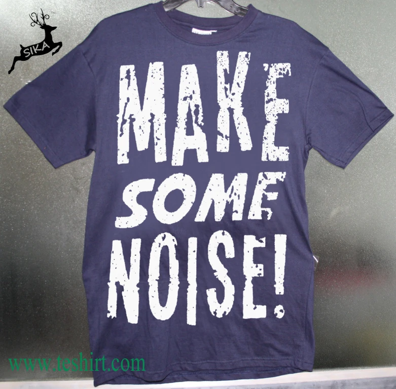 navy t-shirt silk screen printed