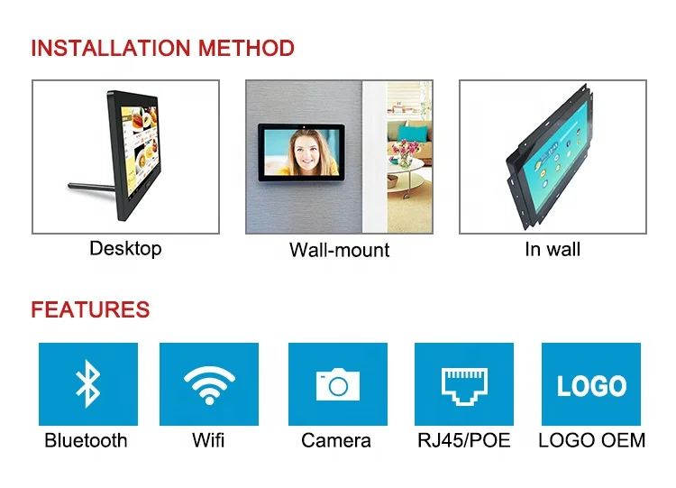 10 inch Android  Tablet PC screen displays With Ethernet Lan Poe Rj45 Port