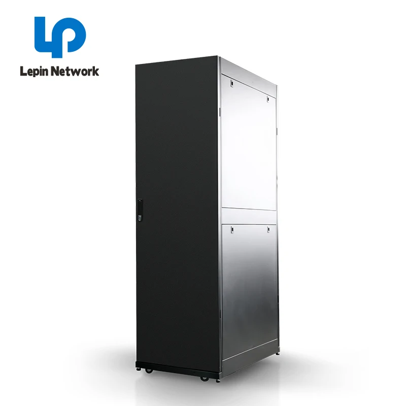 ningbo lepin china factory 42u glass door server rack network cabinet black Perforated door smart rack cold aisle containment
