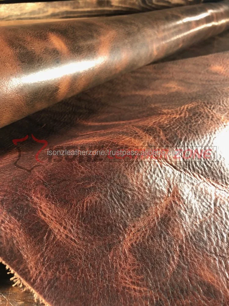 
natural veg tanned hides pull up leather in colors 