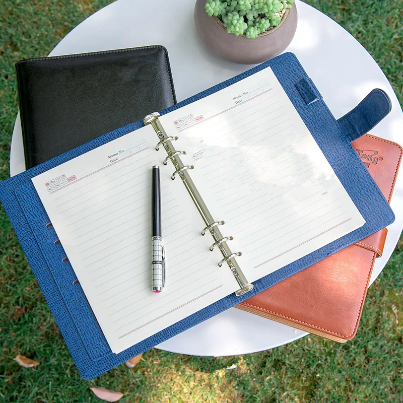 A5 Customized logo notebook PU leather notepad hard cover with magnetic snap and pen loop