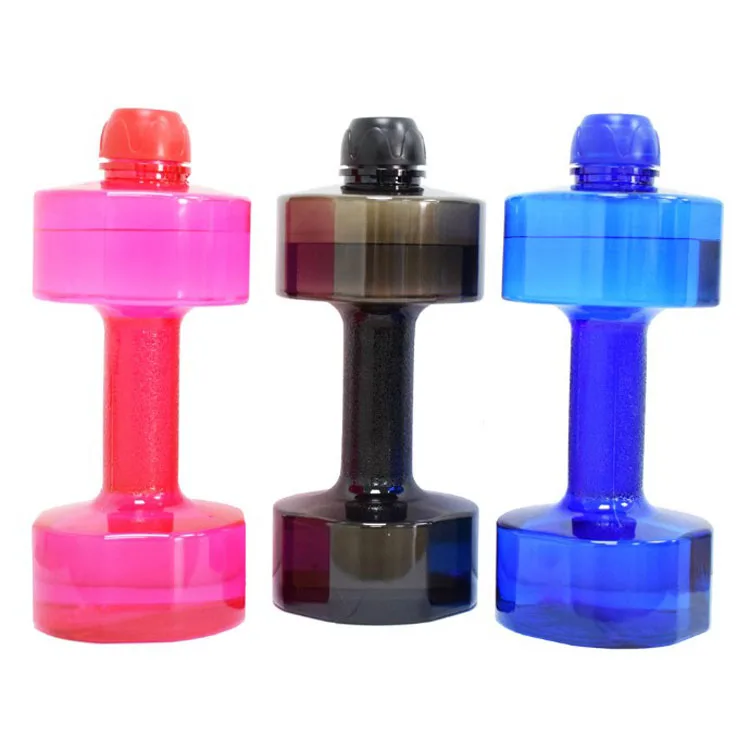 
40Oz Gym Sports Dumbbell Water Bottle Barbell Bucket Outdoor Workout Kettle Plastic Drinking Bottles 1200ML Fitness Water Jar 