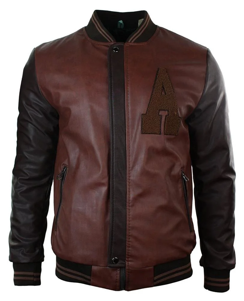 custom made real leather collage jacket Men Custom  Winter Baseball Applique Chenille Embroidery Patches Varsity Jackets