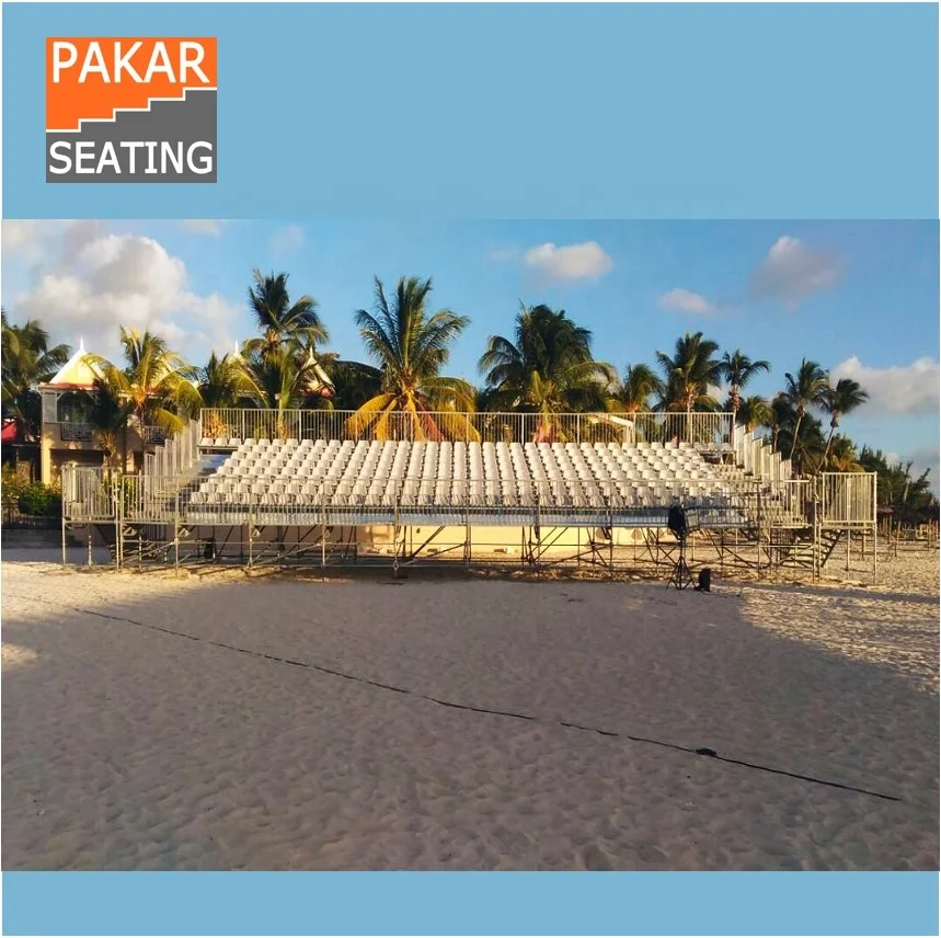 
Outdoor tiered beach bleachers metal structural outdoor grandstand 