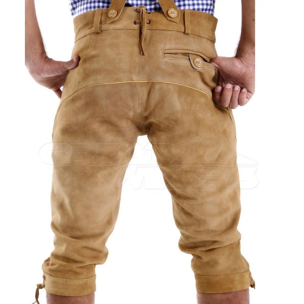 Adult Oktoberfest Costume Bavarian Men Uniform Lederhosen Shorts