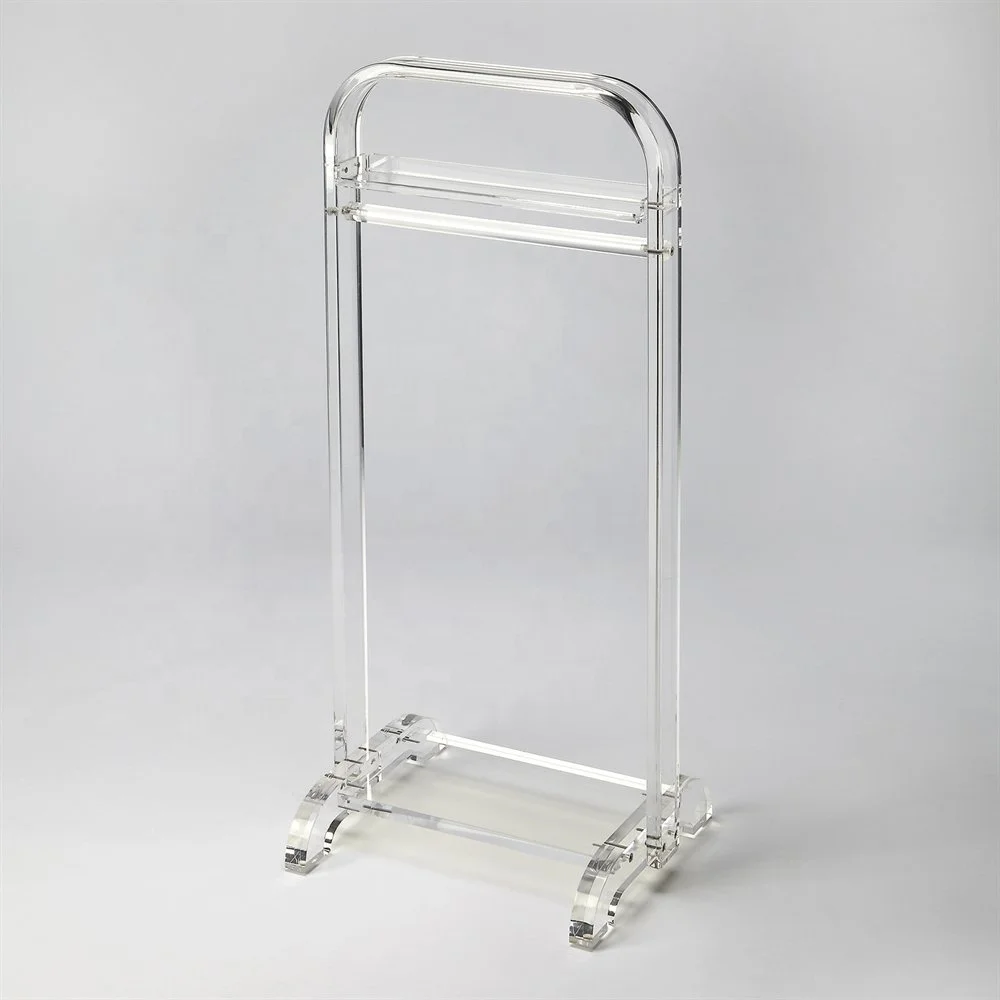 Free Standing Crystal Clear Acrylic Valet Stand or Coat Rack