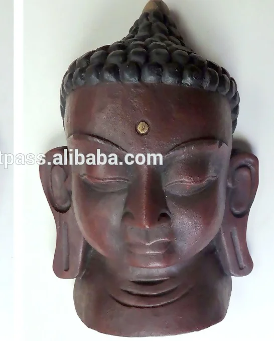 Hand Crafted Wooden  Face Craft Mask Lord Buddha Wood Carving Wall Hanging House Decor and Gifts Handicrafts Made In Nepal