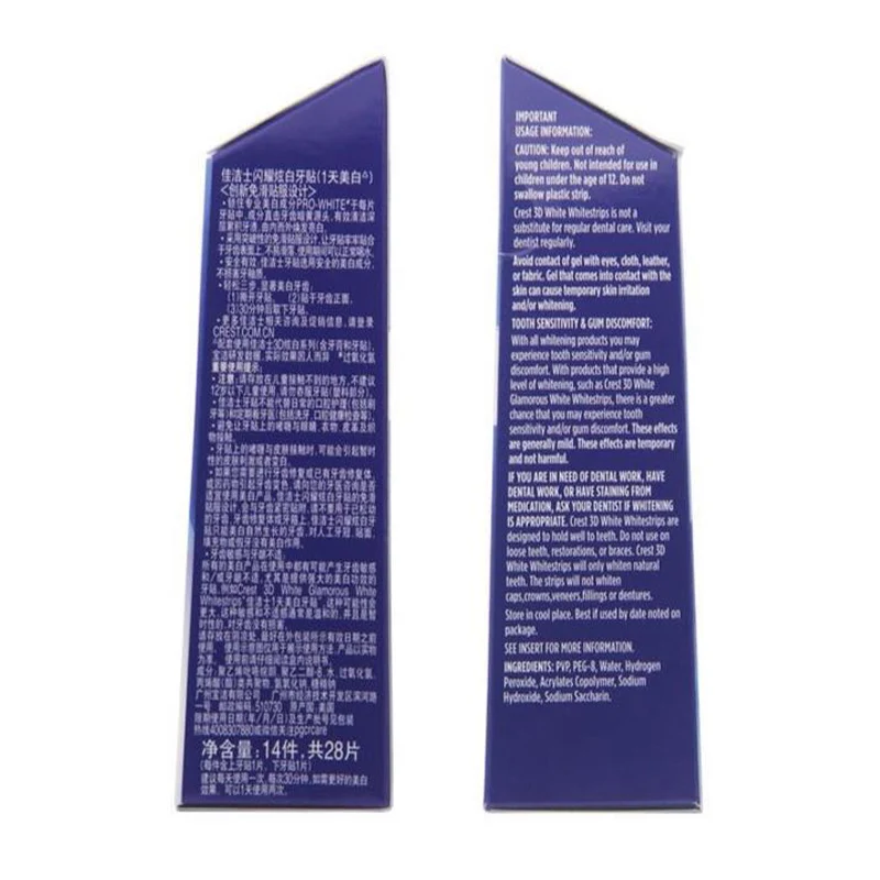 
Crest 3d white teeth Whitestrips advanced vivid 1 box 20 Pouches Original Oral Hygiene Teeth Whitening strips crest 